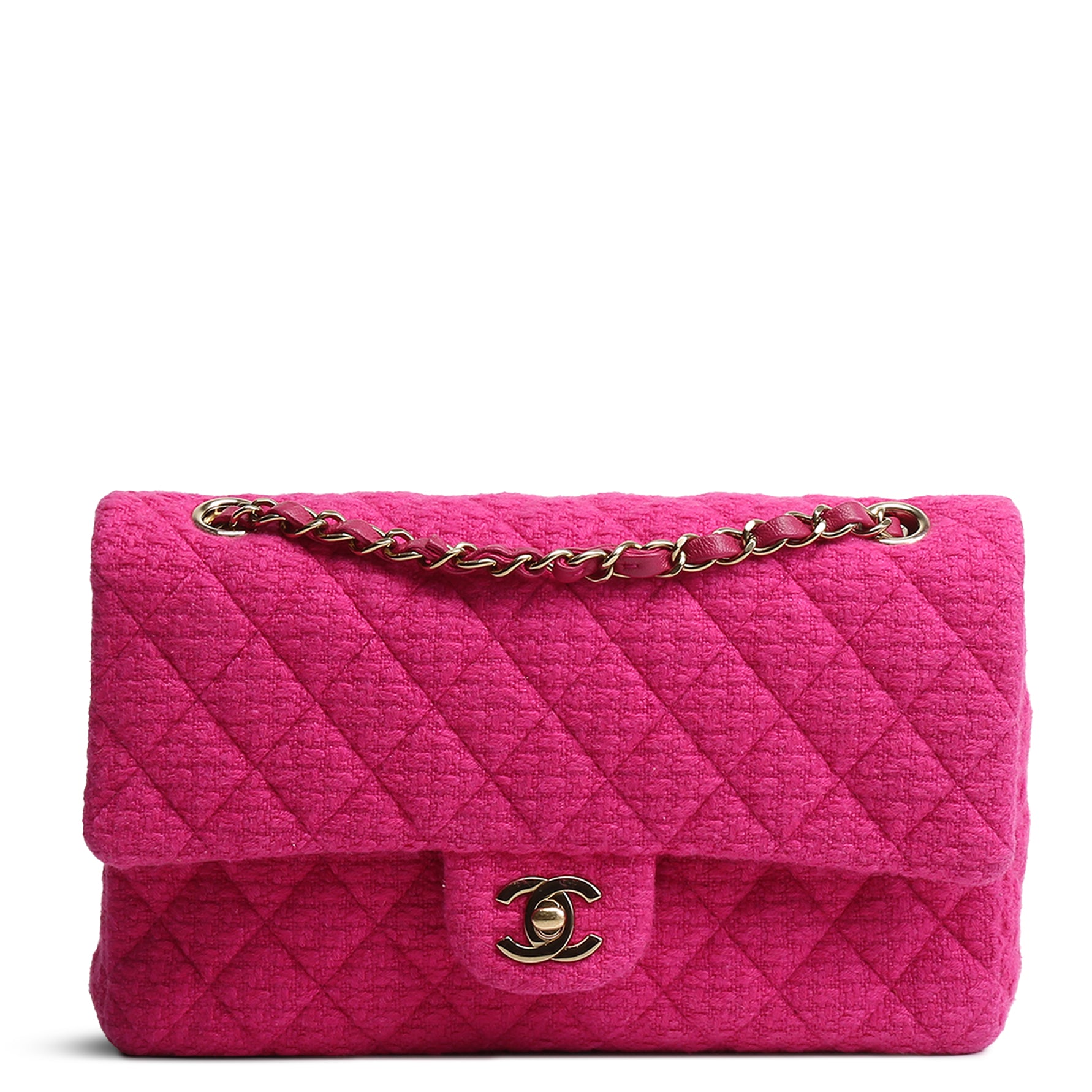 CHANEL Classic Tweed Medium Double Flap - Hot Pink – ALB