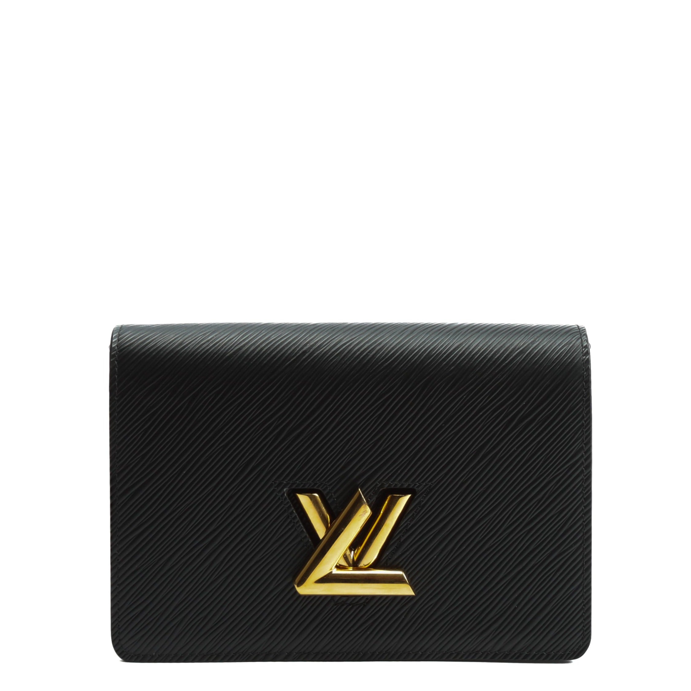 Louis Vuitton - Authenticated Twist Belt Wallet on Chain Handbag - Leather Black Plain for Women, Very Good Condition