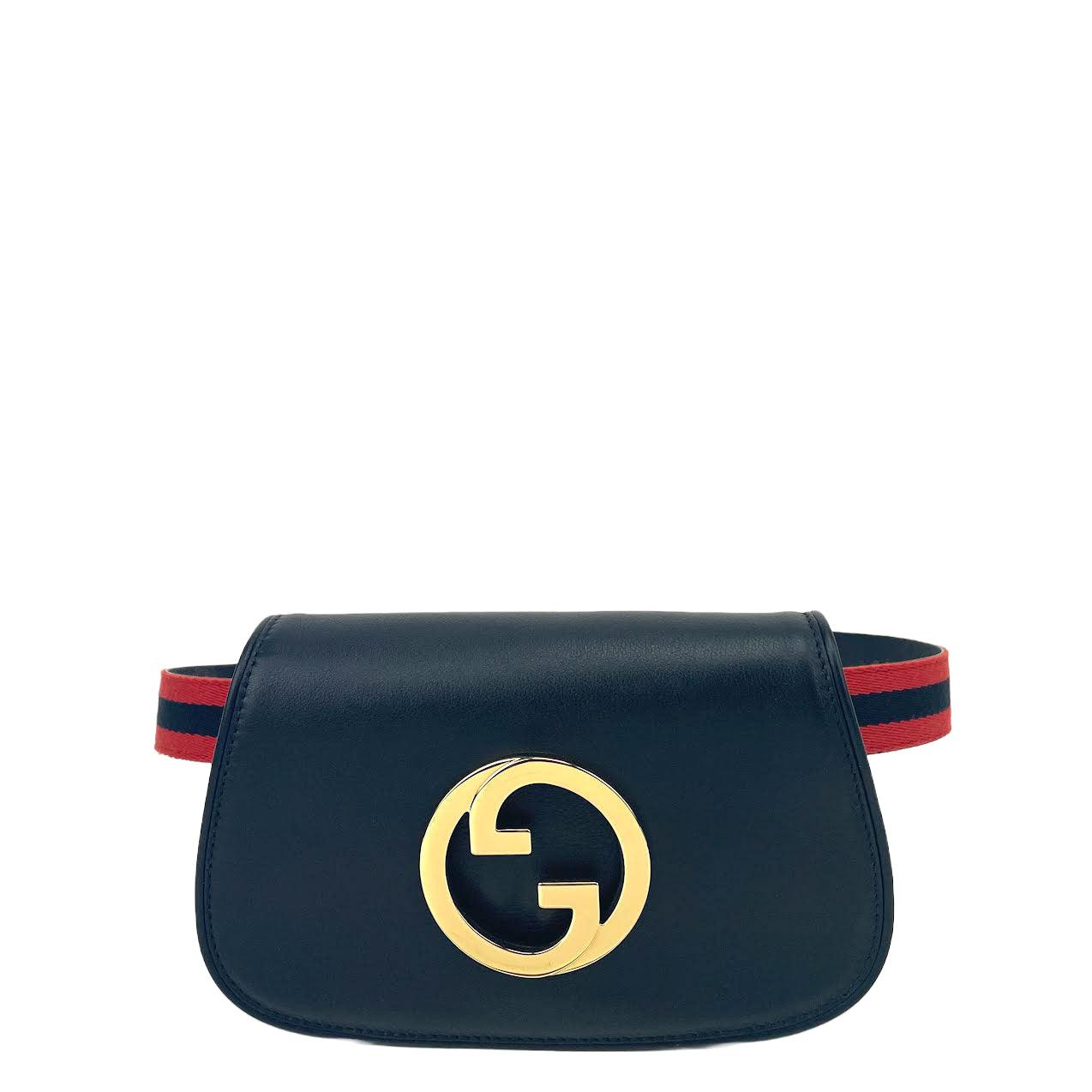 Authentic New Gucci Black Nylon GG Monogram Stripe Strap Belt