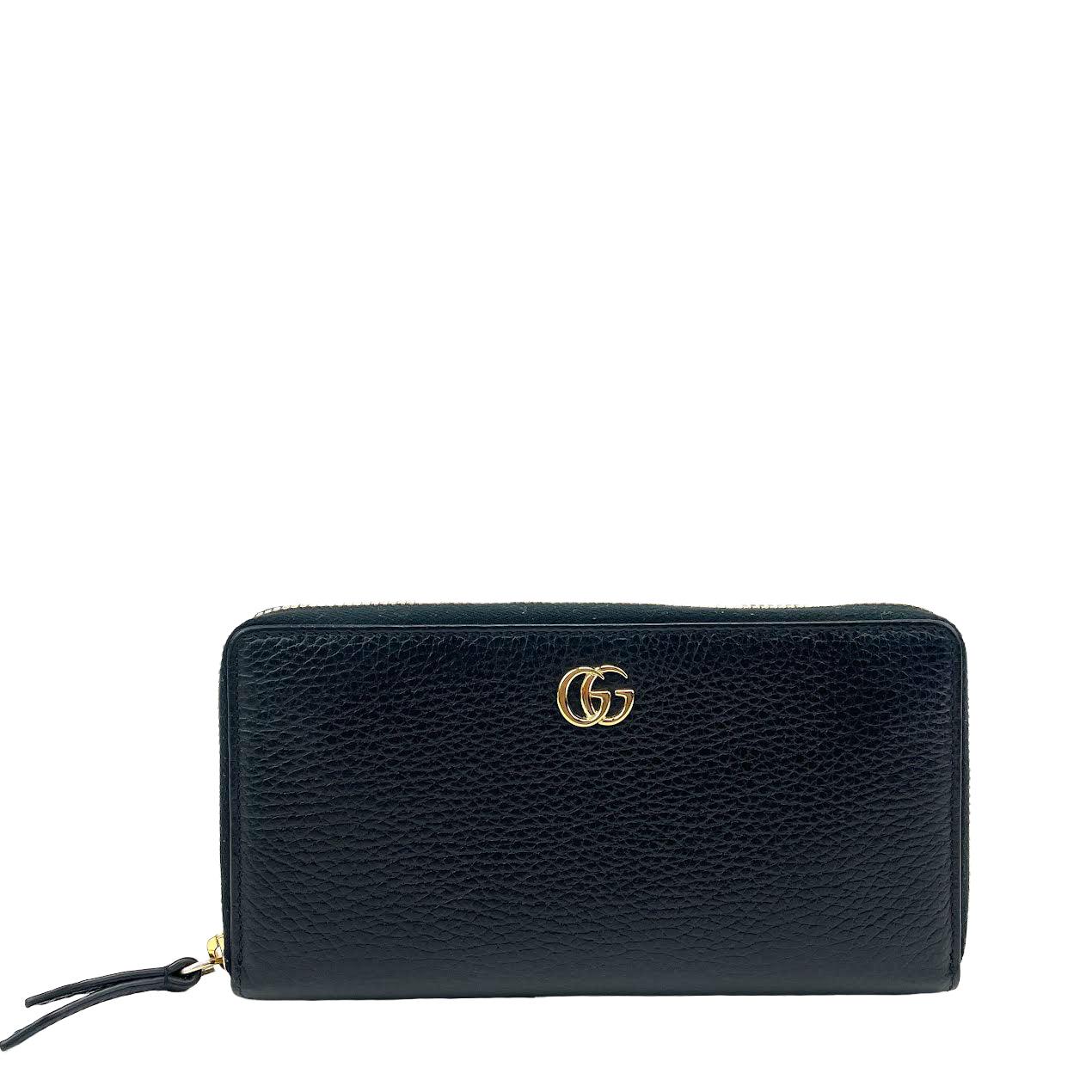 Gucci GG Marmont zip around wallet black