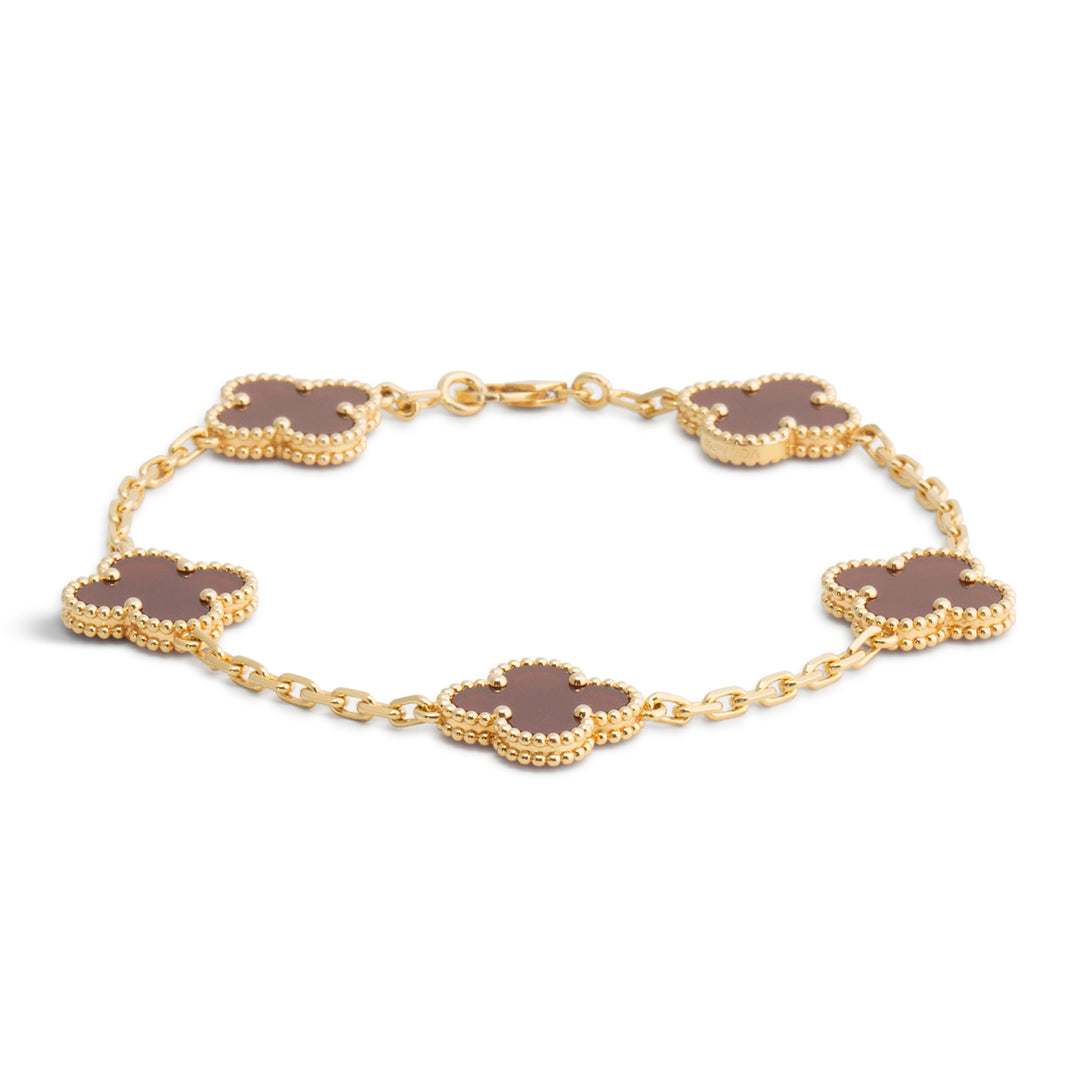 VAN CLEEF & ARPELS 5 Motif Alhambra Bracelet - Carnelian