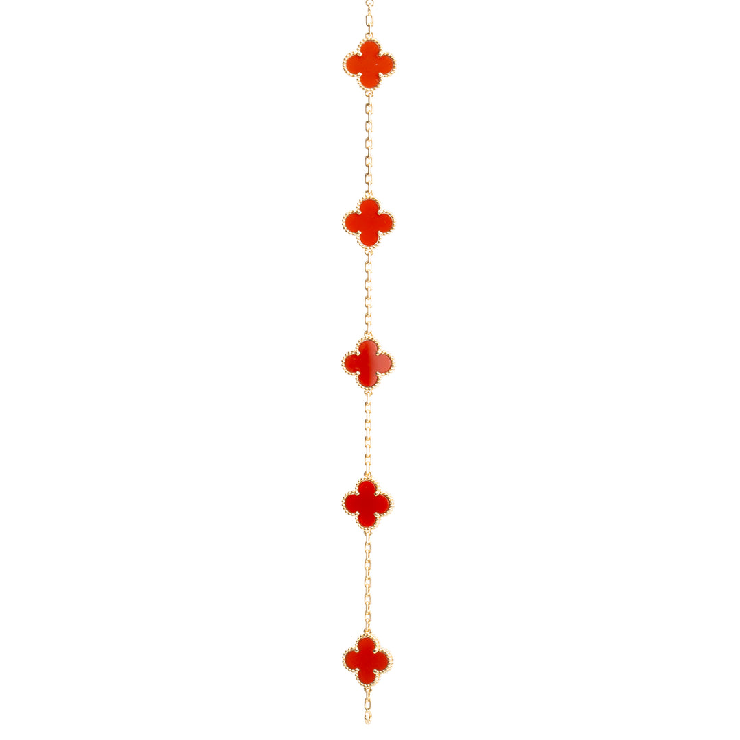 VAN CLEEF & ARPELS 5 Motif Alhambra Bracelet - Carnelian