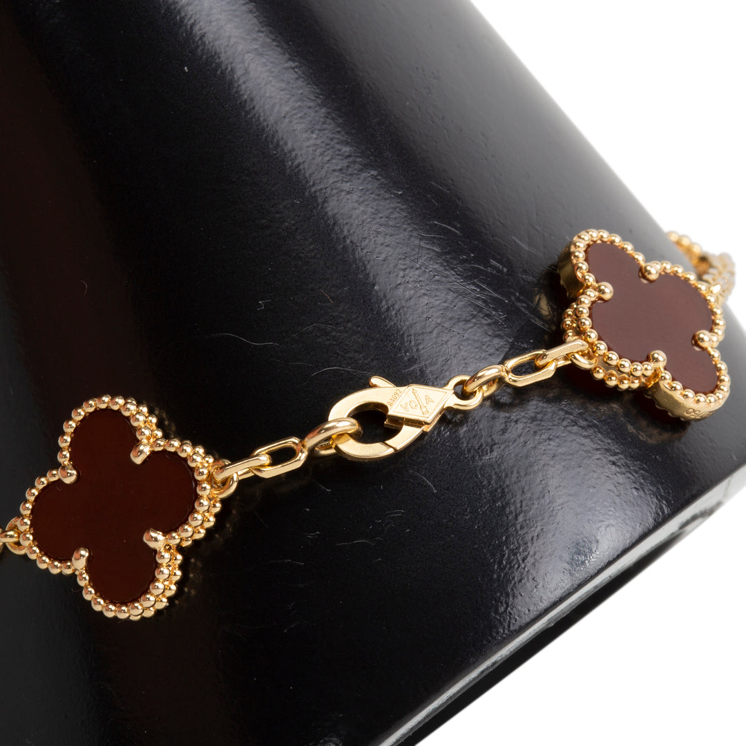 VAN CLEEF & ARPELS 5 Motif Alhambra Bracelet - Carnelian