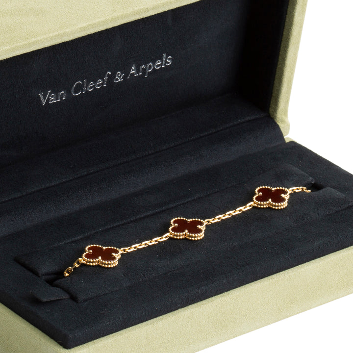 VAN CLEEF & ARPELS 5 Motif Alhambra Bracelet - Carnelian