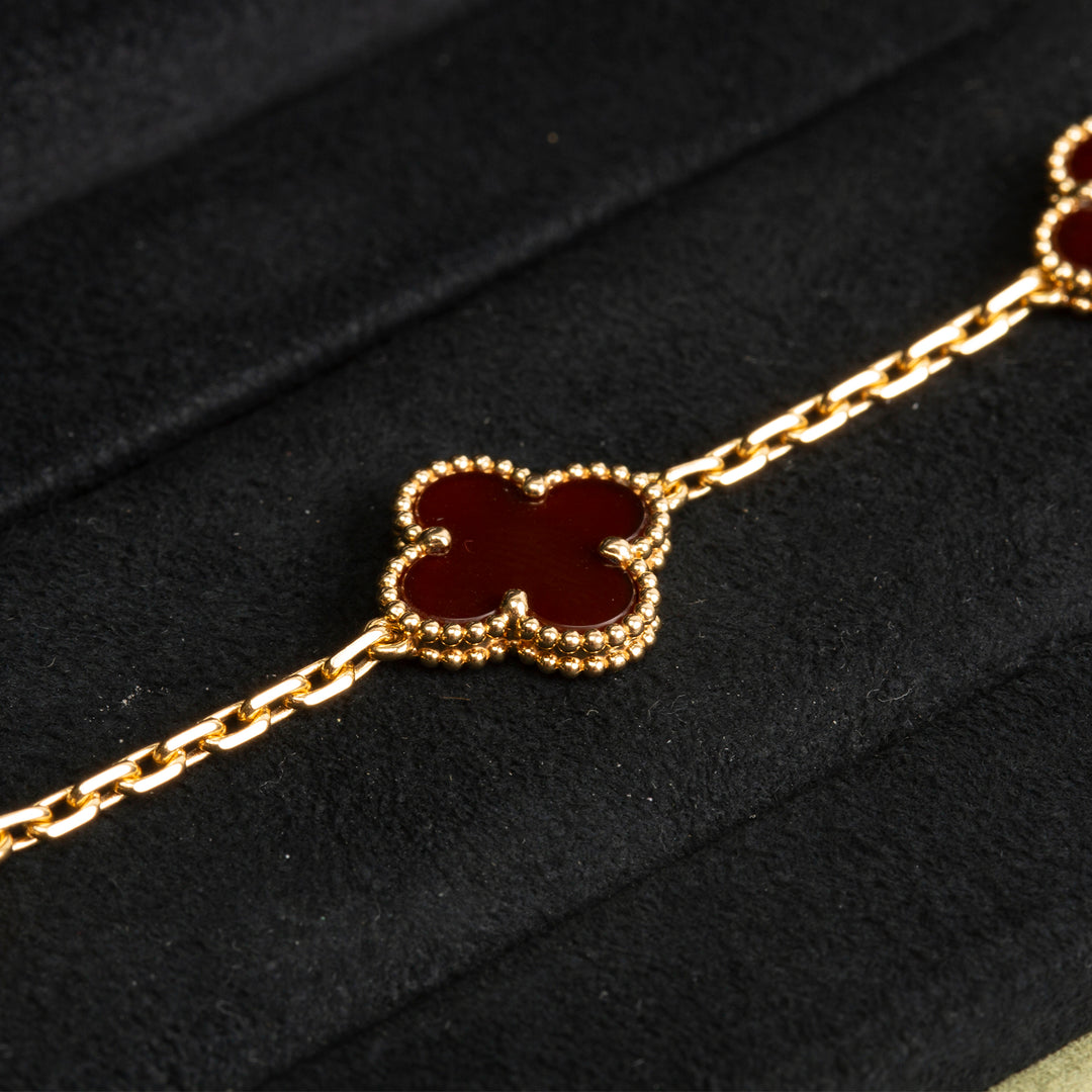 VAN CLEEF & ARPELS 5 Motif Alhambra Bracelet - Carnelian