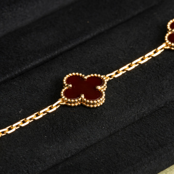 VAN CLEEF & ARPELS 5 Motif Alhambra Bracelet - Carnelian