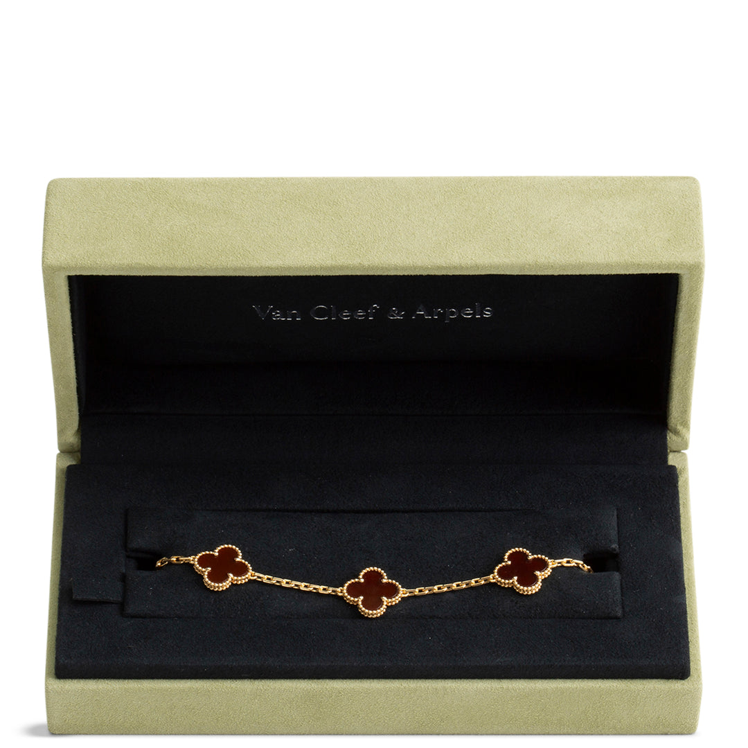 VAN CLEEF & ARPELS 5 Motif Alhambra Bracelet - Carnelian