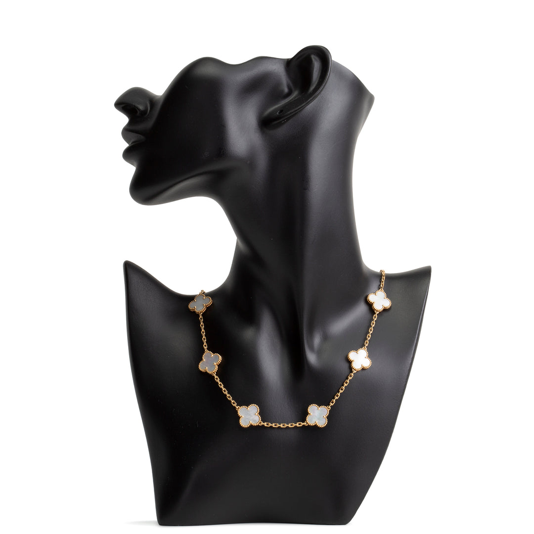 VAN CLEEF & ARPELS Vintage Alhambra 10 Motif Necklace - Mother of Pearl