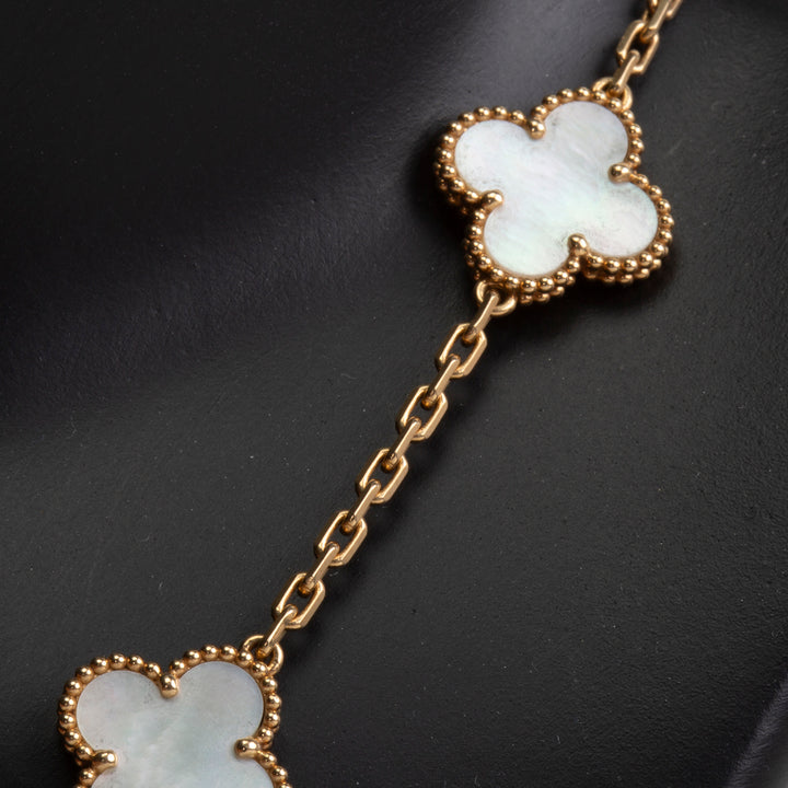 VAN CLEEF & ARPELS Vintage Alhambra 10 Motif Necklace - Mother of Pearl