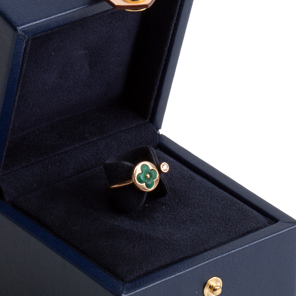 LOUIS VUITTON Blossom Mini Sun Malachite Diamond Ring - Size 6