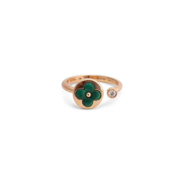 LOUIS VUITTON Blossom Mini Sun Malachite Diamond Ring