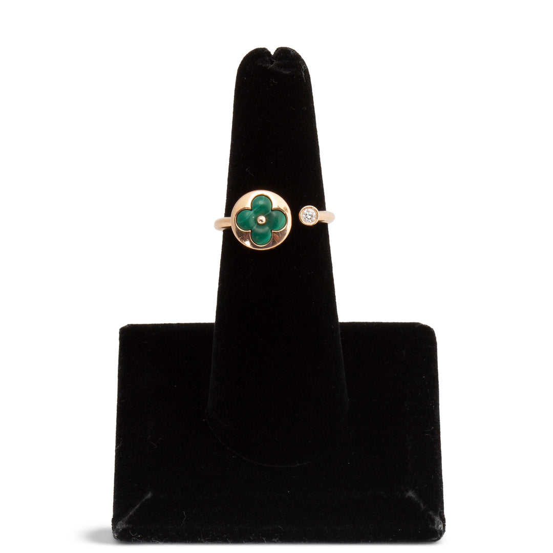 LOUIS VUITTON Blossom Mini Sun Malachite Diamond Ring