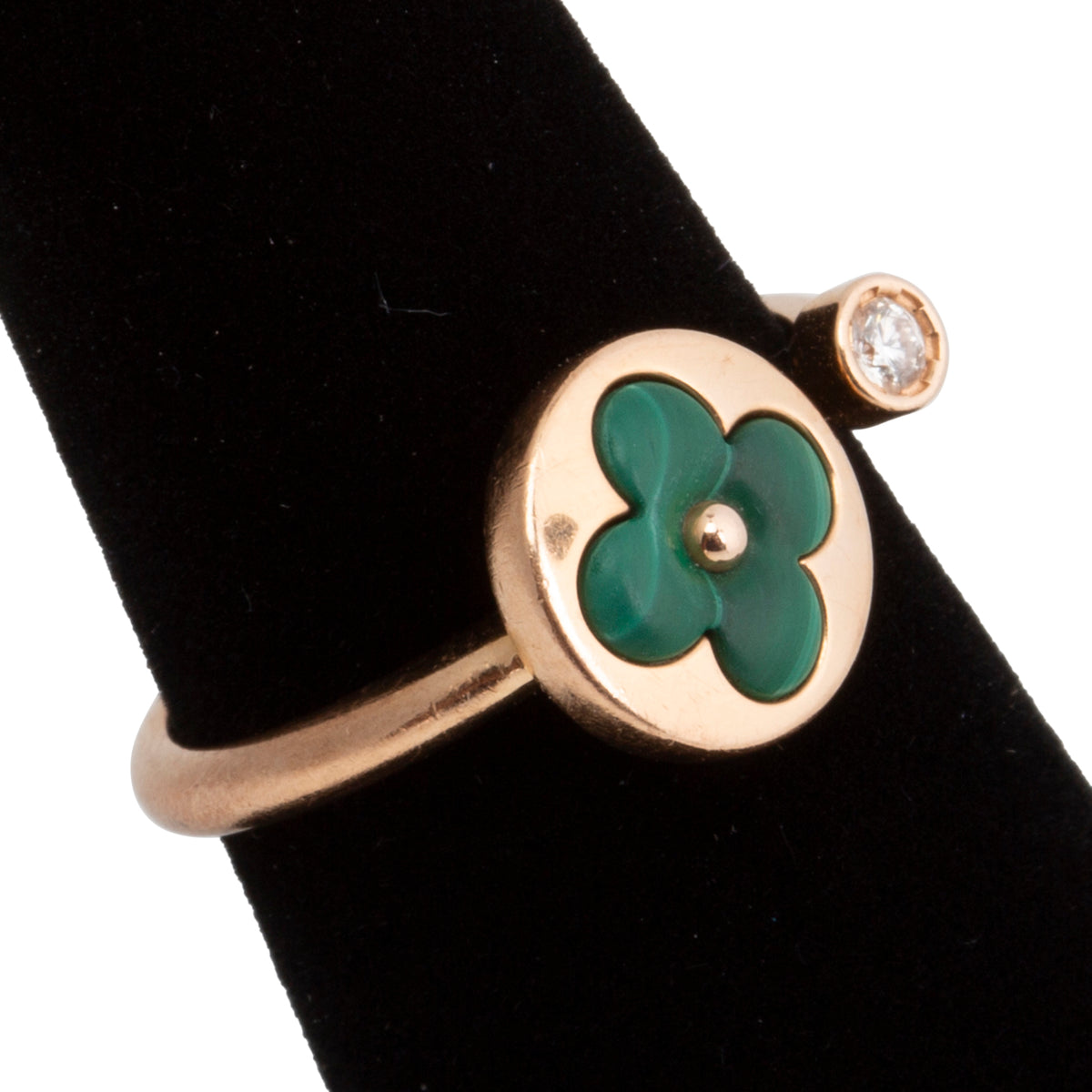 LOUIS VUITTON Blossom Mini Sun Malachite Diamond Ring - Size 6