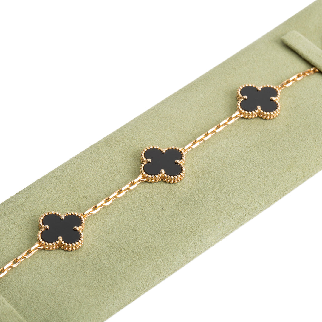 VAN CLEEF & ARPELS 5 Motif Alhambra Bracelet - Onyx