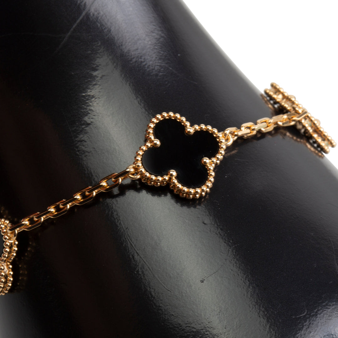 VAN CLEEF & ARPELS 5 Motif Alhambra Bracelet - Onyx