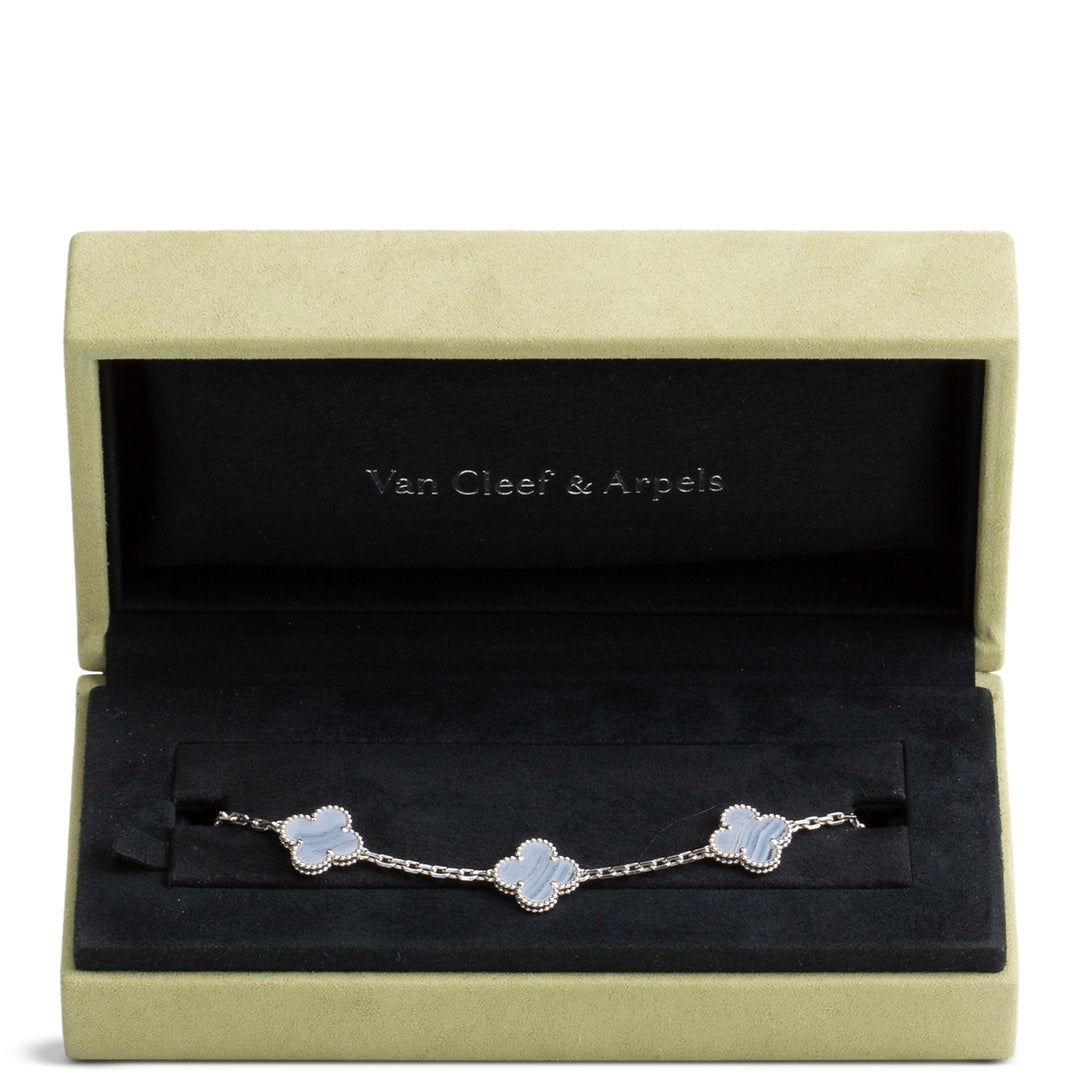 VAN CLEEF & ARPELS 5 Motif Vintage Alhambra Bracelet - Chalcedony