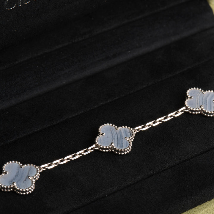 VAN CLEEF & ARPELS 5 Motif Vintage Alhambra Bracelet - Chalcedony