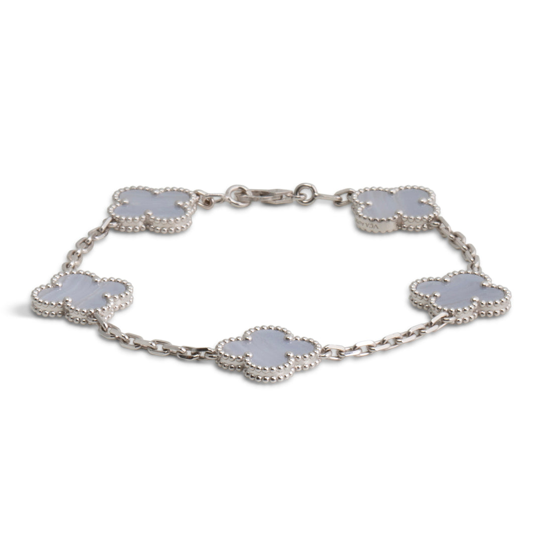 VAN CLEEF & ARPELS 5 Motif Vintage Alhambra Bracelet - Chalcedony