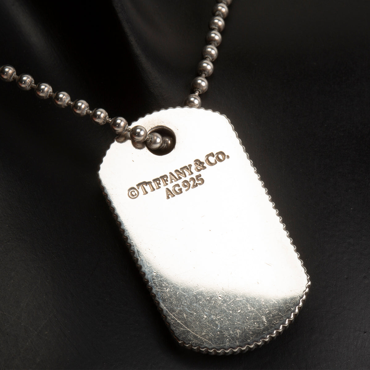 TIFFANY &amp; CO. Vintage Coin Edge Dog Tag Necklace