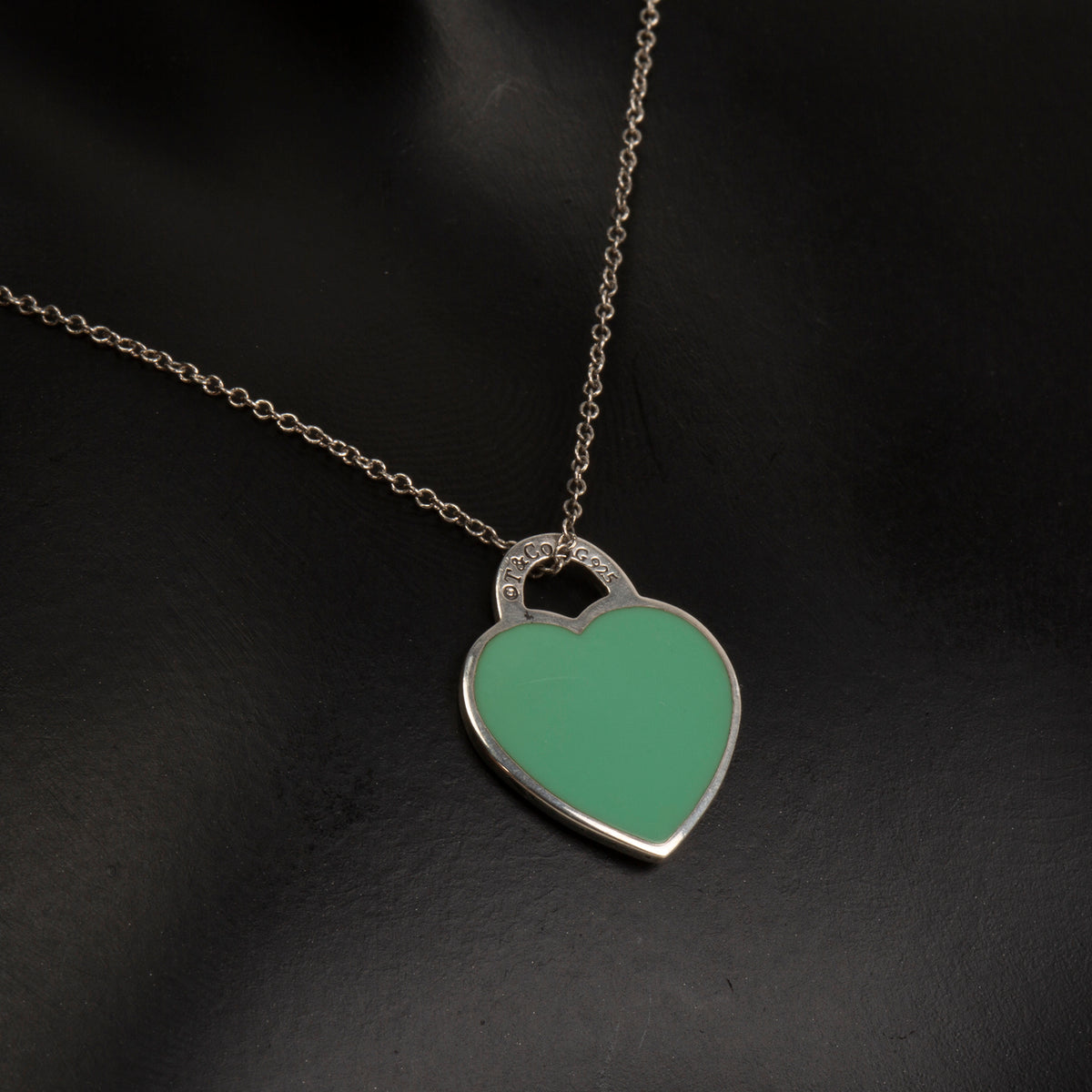 TIFFANY &amp; CO. Tiffany Blue Small Heart Tag Necklace