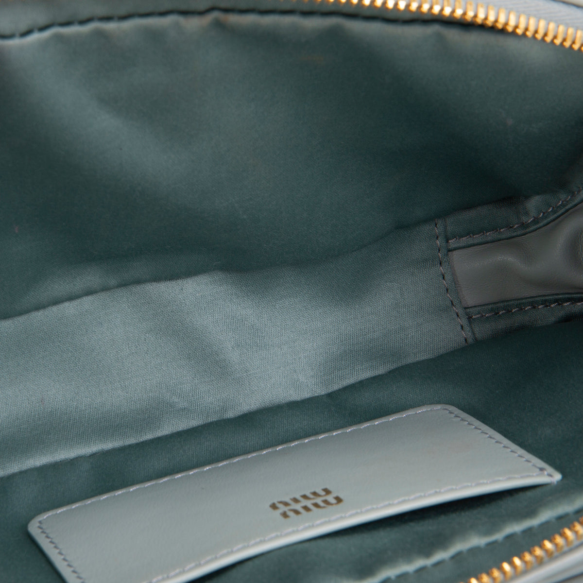 MIU MIU Calfskin Regular Arcadie Top Handle - Aqua