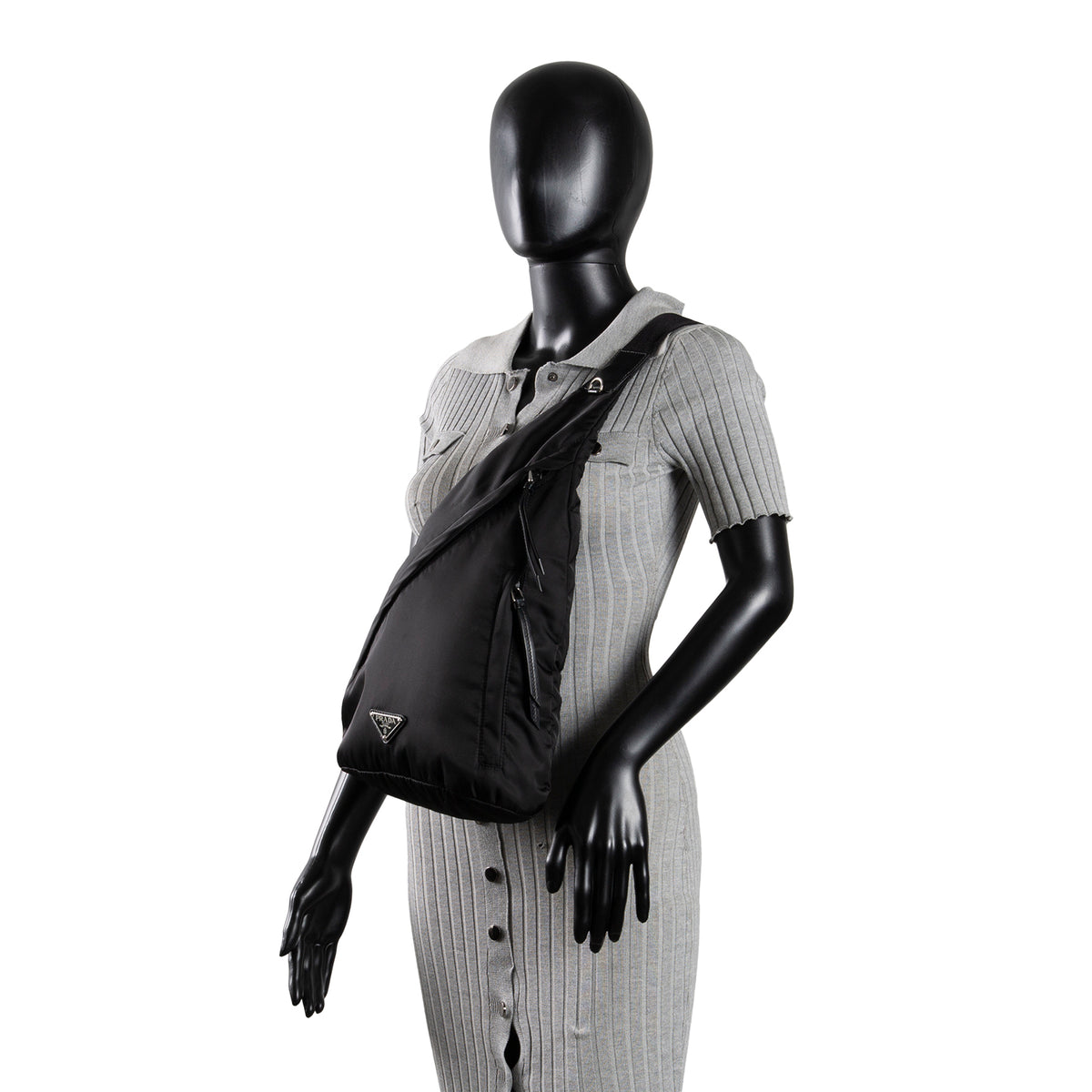 PRADA Padded Nylon Sling Bag - Black