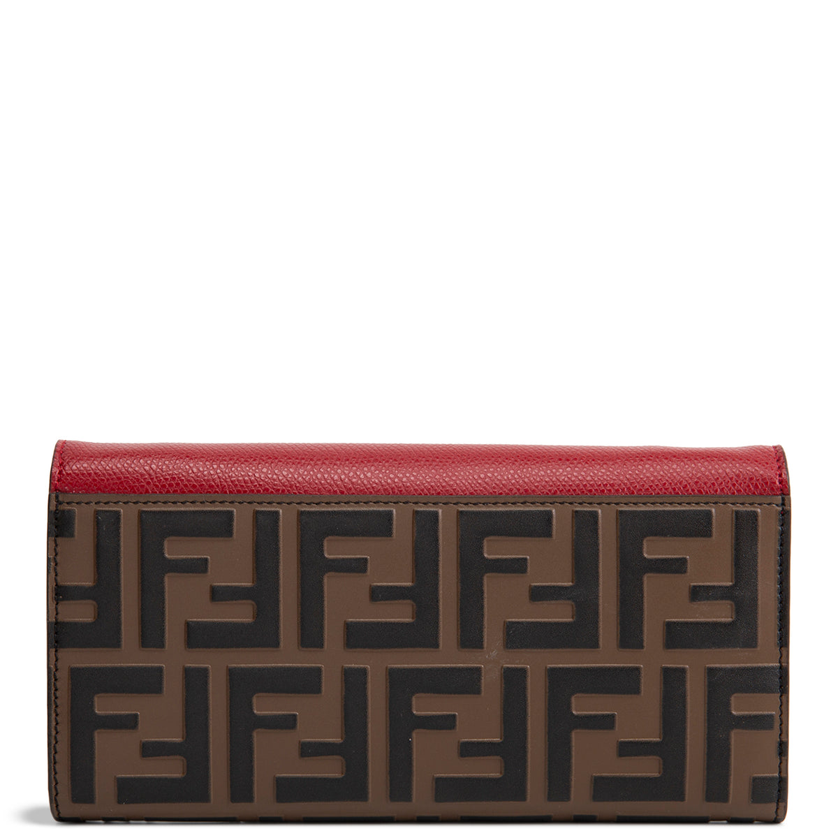 FENDI F is Fendi Zucca Embossed Wallet on Chain - Red