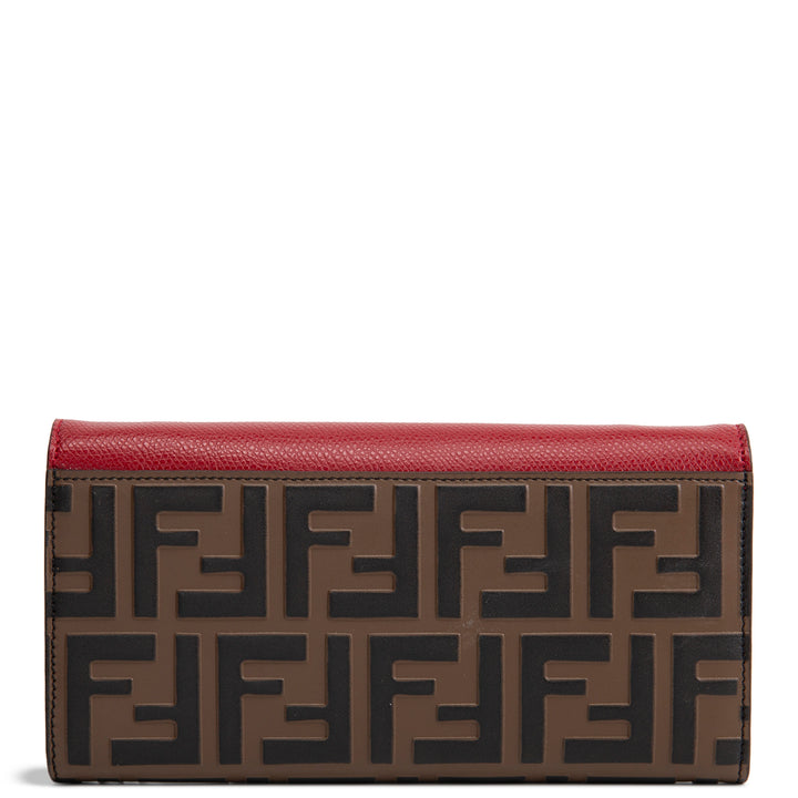 FENDI F is Fendi Zucca Embossed Wallet on Chain - Red