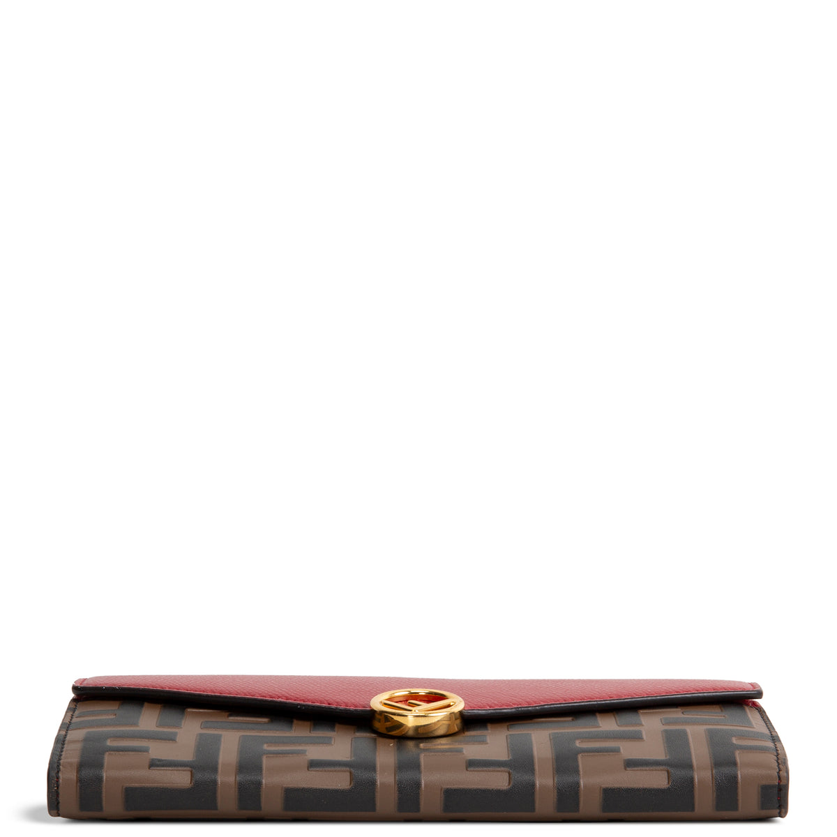 FENDI F is Fendi Zucca Embossed Wallet on Chain - Red