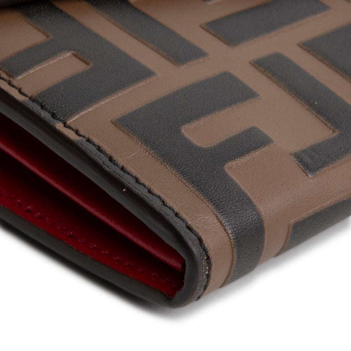 FENDI F is Fendi Zucca Embossed Wallet on Chain - Red