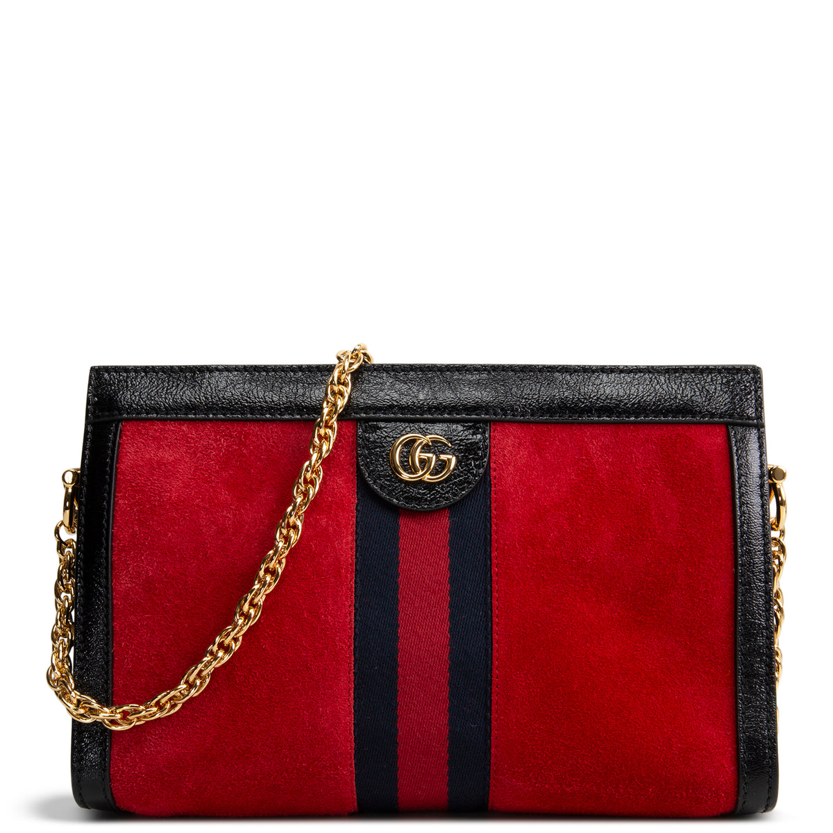GUCCI Suede Ophidia Chain Clutch