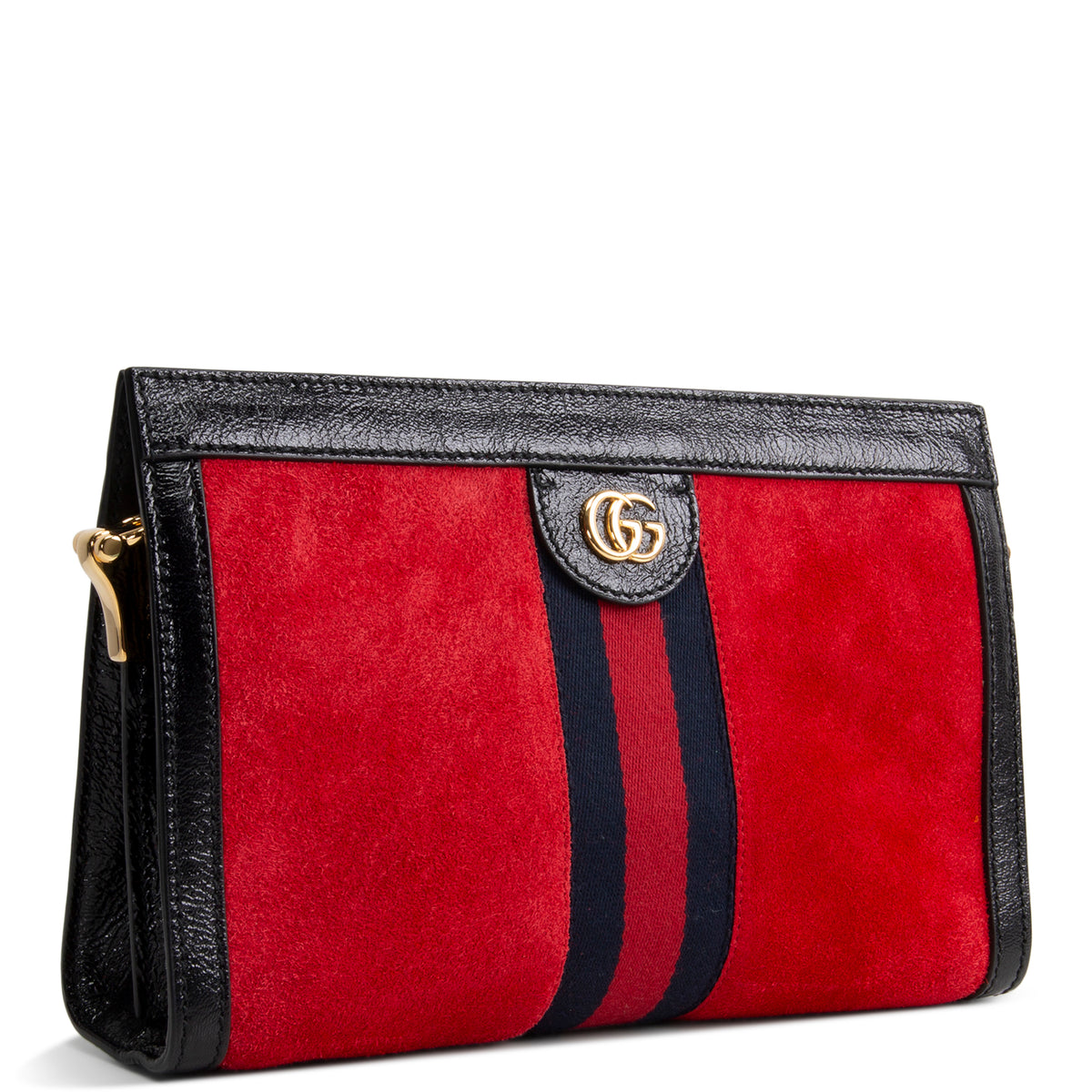 GUCCI Suede Ophidia Chain Clutch
