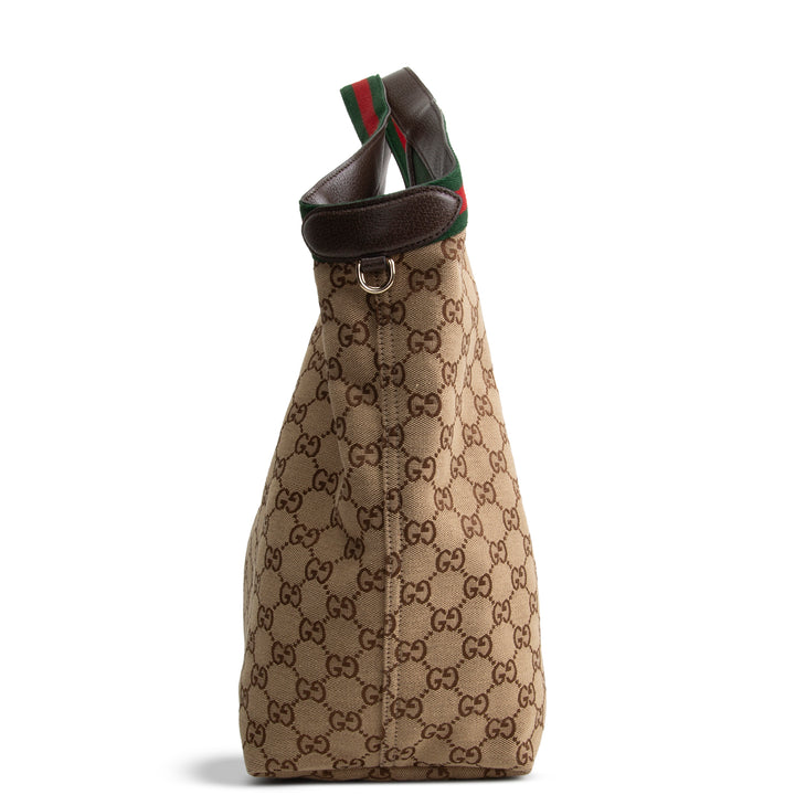 GUCCI Giglio Tote GG Canvas Large
