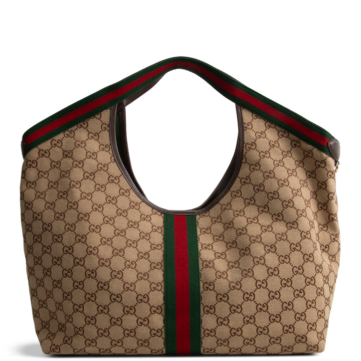 GUCCI Giglio Tote GG Canvas Large