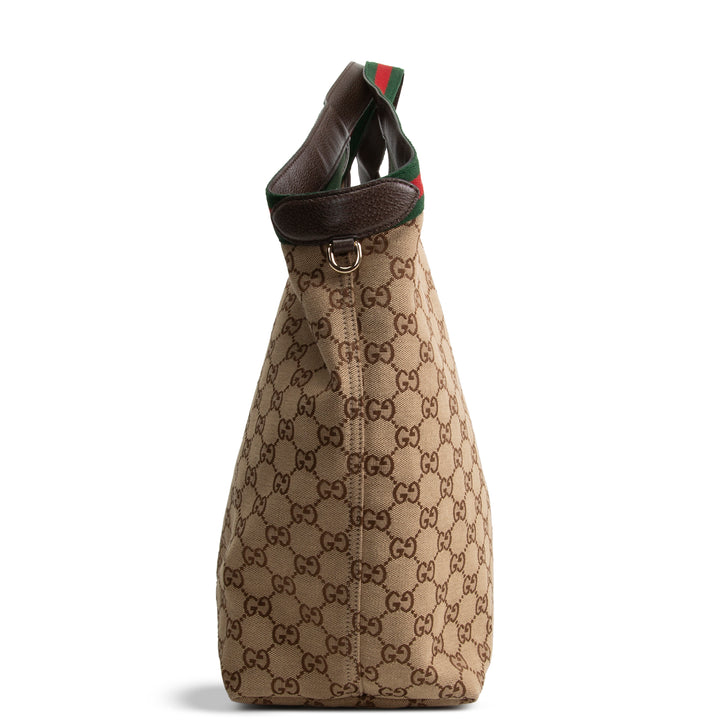 GUCCI Giglio Tote GG Canvas Large