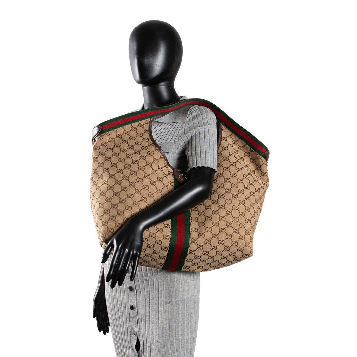 GUCCI Giglio Tote GG Canvas Large