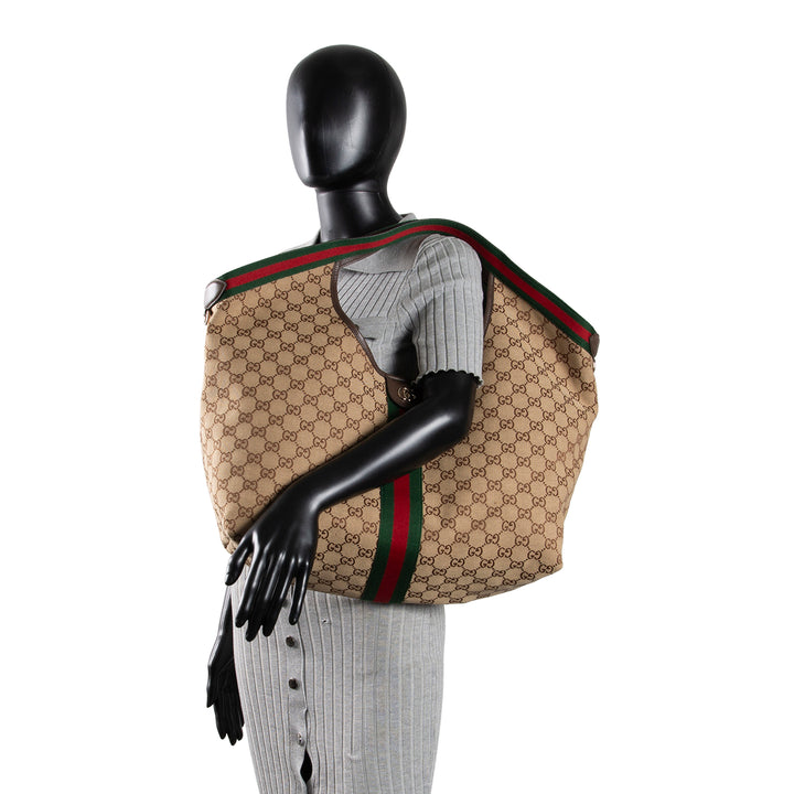 GUCCI Giglio Tote GG Canvas Large