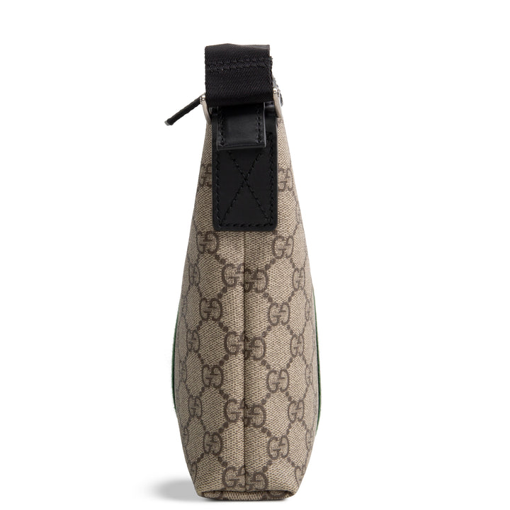 GUCCI GG Supreme Web Messenger Bag - Beige &amp; Ebony