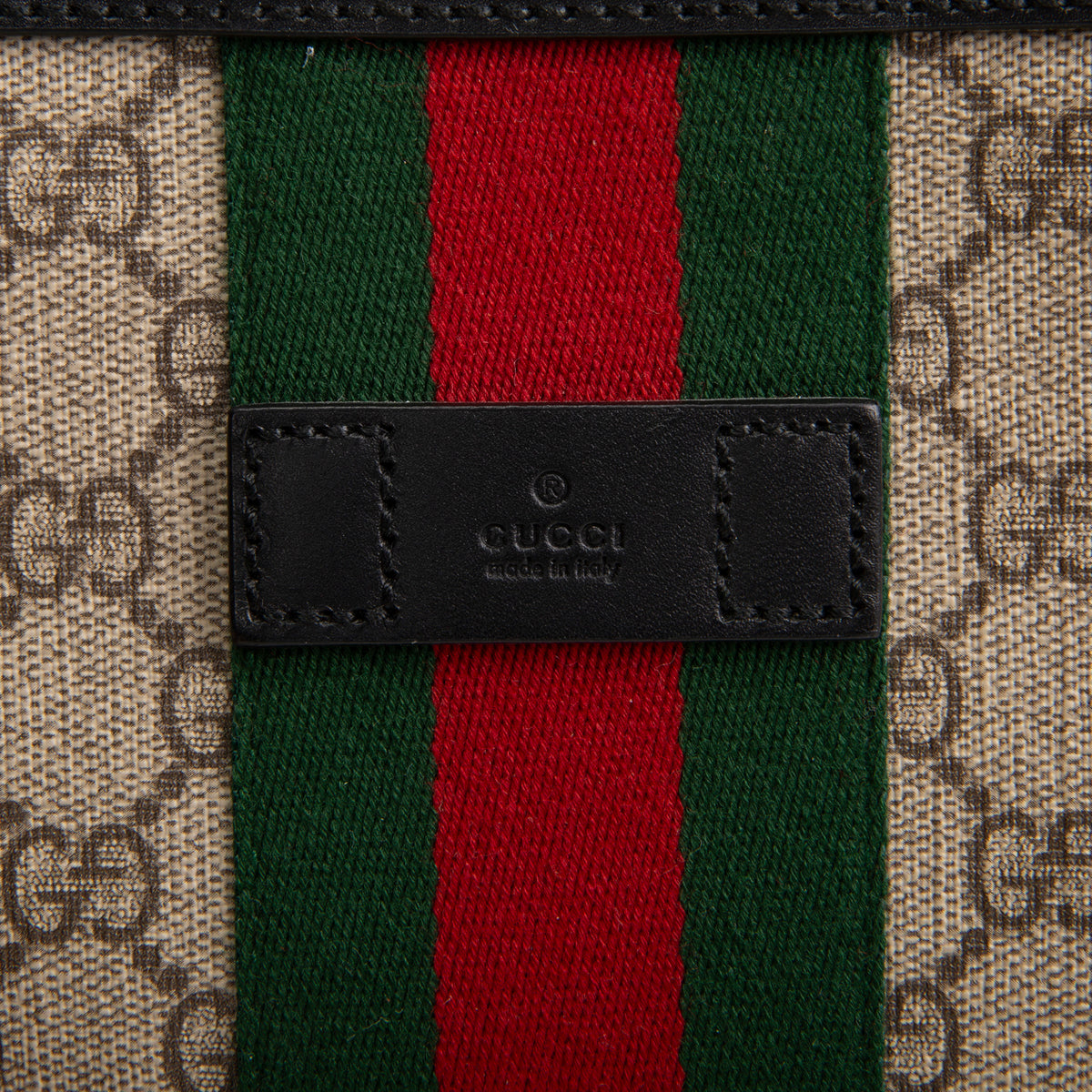 GUCCI GG Supreme Web Messenger Bag - Beige &amp; Ebony