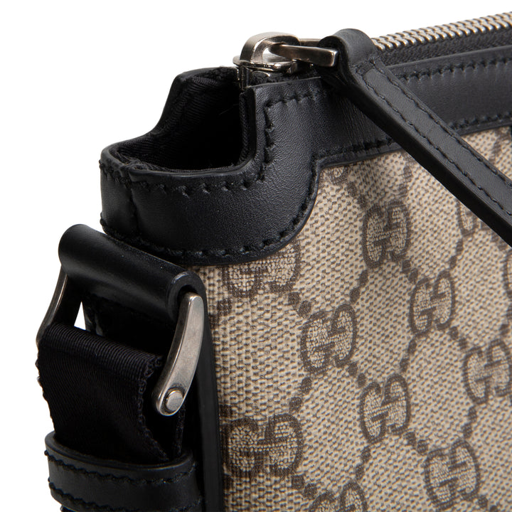 GUCCI GG Supreme Web Messenger Bag - Beige &amp; Ebony