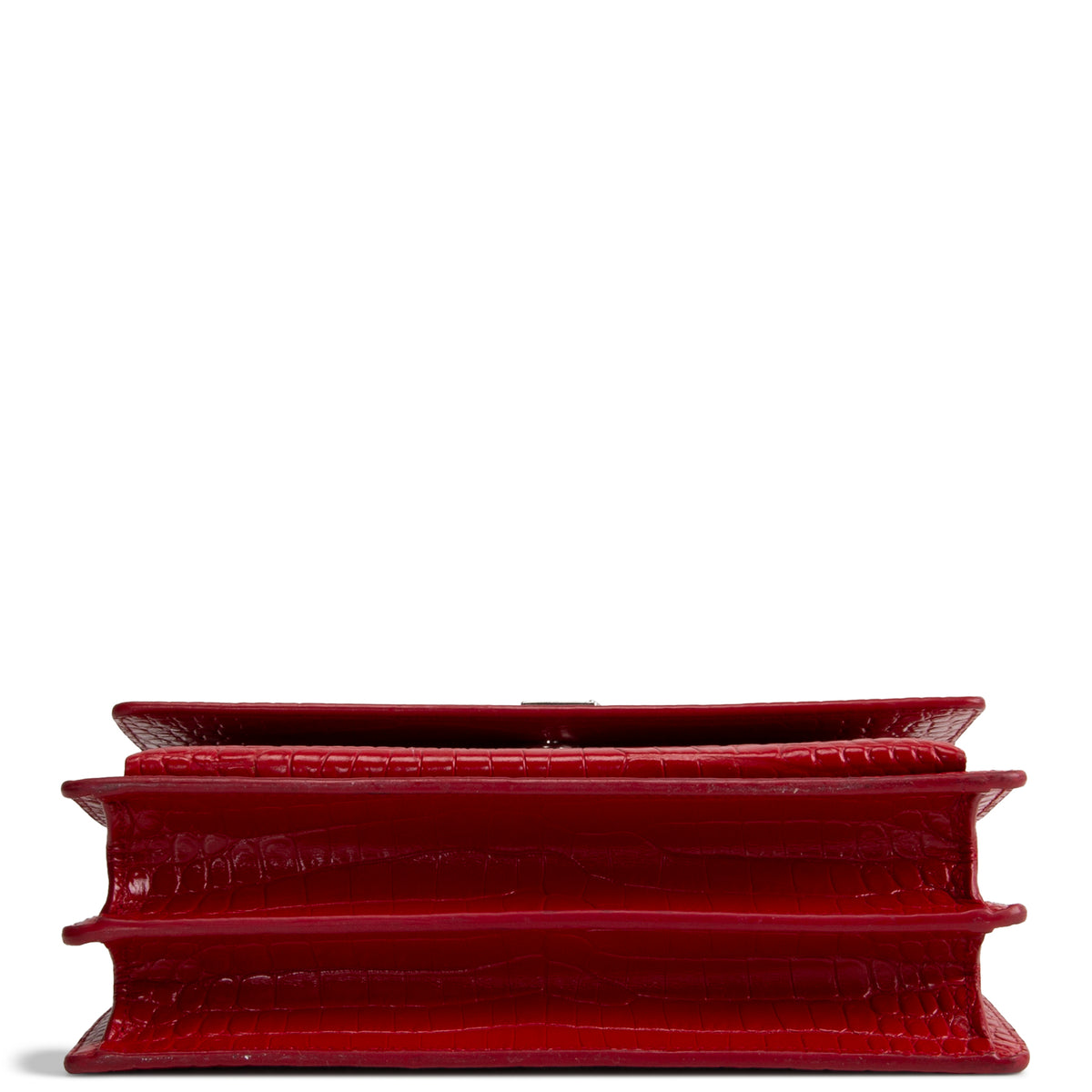 SAINT LAURENT Sunset Croc Embossed - Red