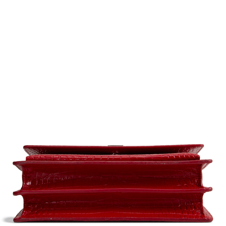 SAINT LAURENT Sunset Croc Embossed - Red