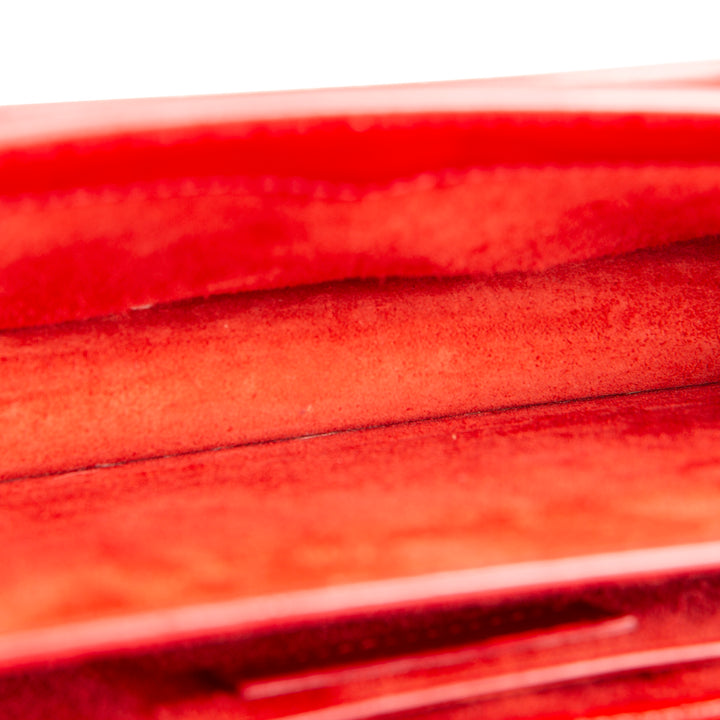SAINT LAURENT Sunset Croc Embossed - Red