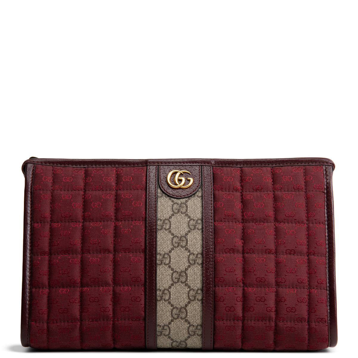 GUCCI GG Supreme Mignon Pouch - Burgundy