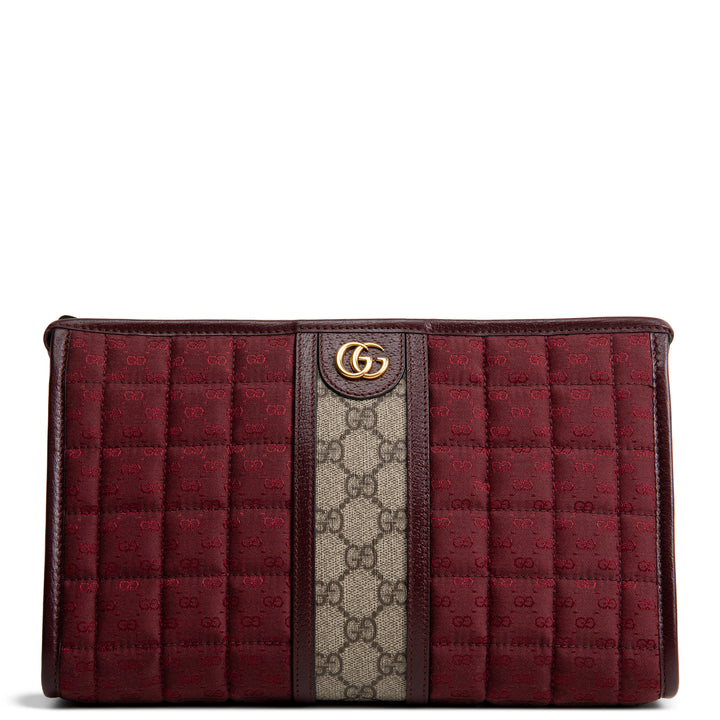 GUCCI GG Supreme Mignon Pouch - Burgundy