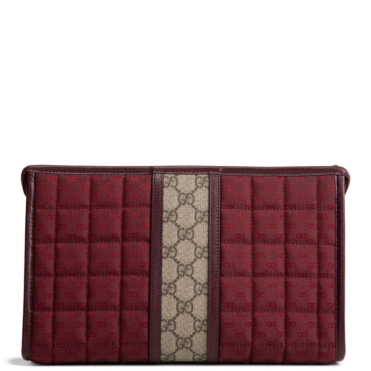 GUCCI GG Supreme Mignon Pouch - Burgundy