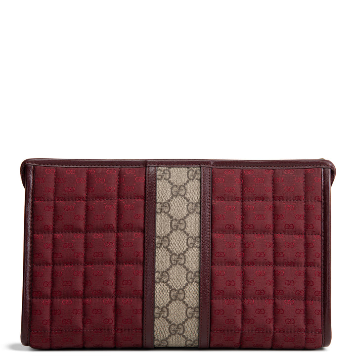 GUCCI GG Supreme Mignon Pouch - Burgundy