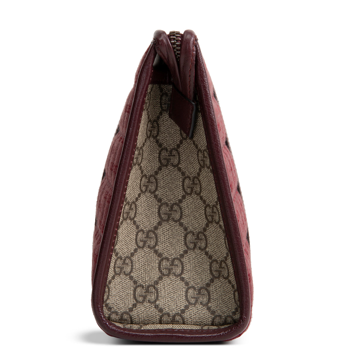 GUCCI GG Supreme Mignon Pouch - Burgundy