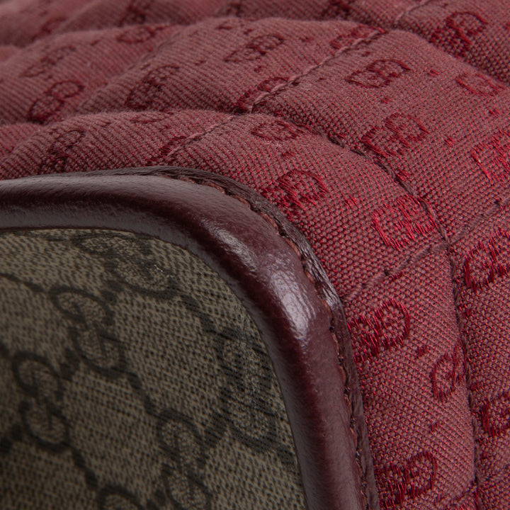GUCCI GG Supreme Mignon Pouch - Burgundy