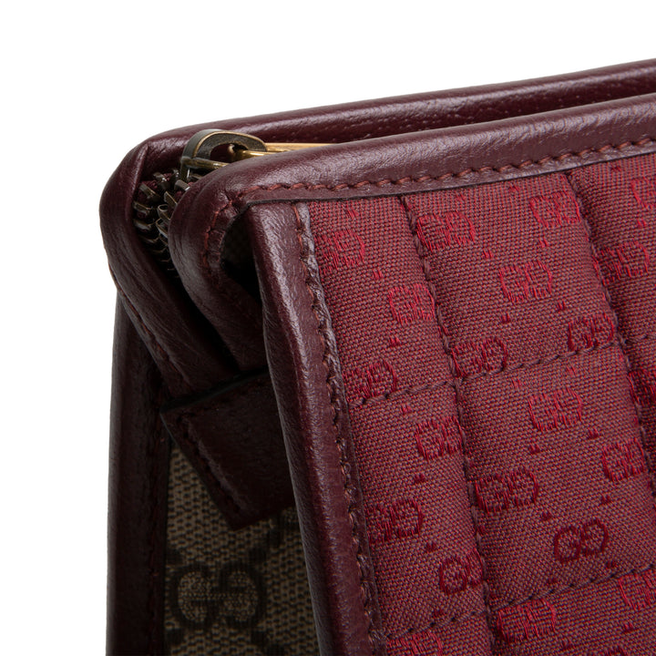GUCCI GG Supreme Mignon Pouch - Burgundy